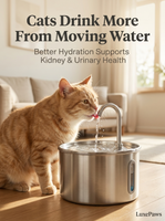 LuxePaws 2L Stainless Steel Cat Water Fountain