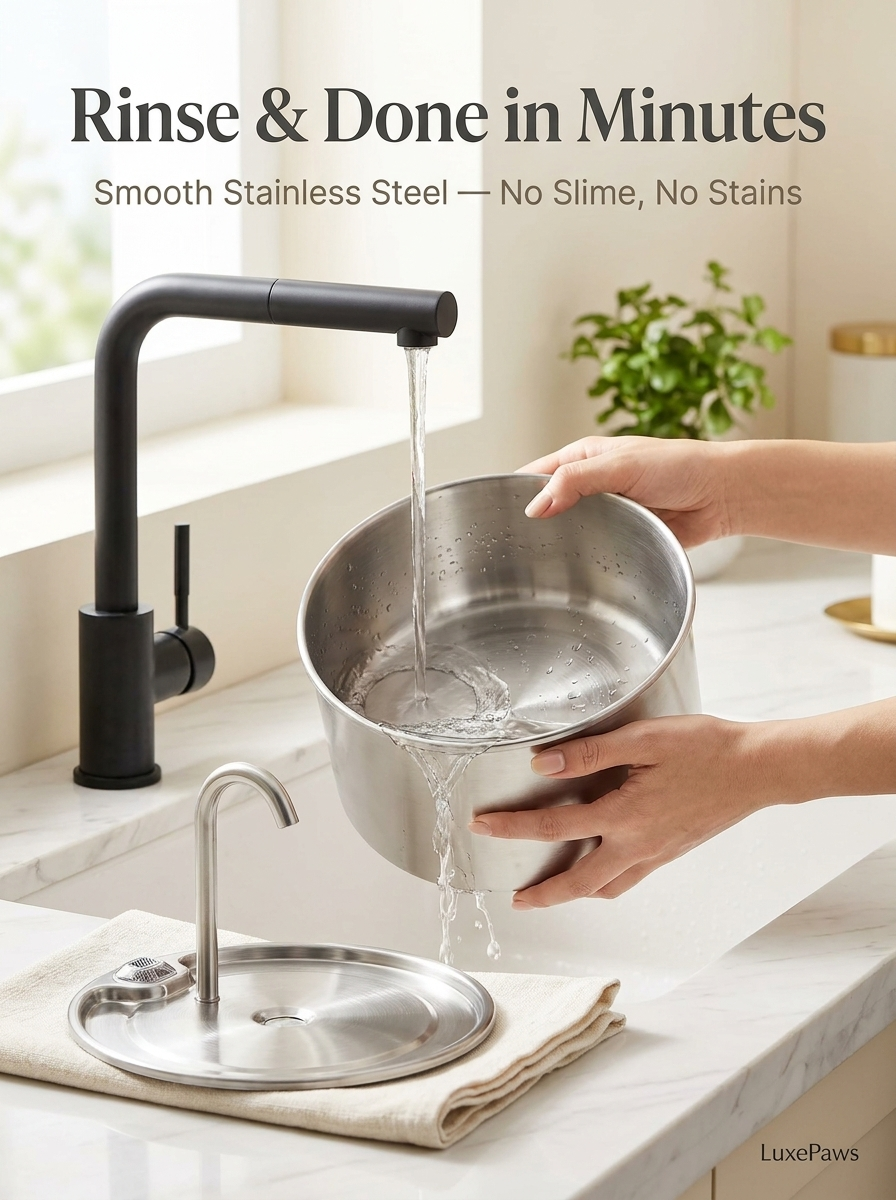 LuxePaws 2L Stainless Steel Cat Water Fountain