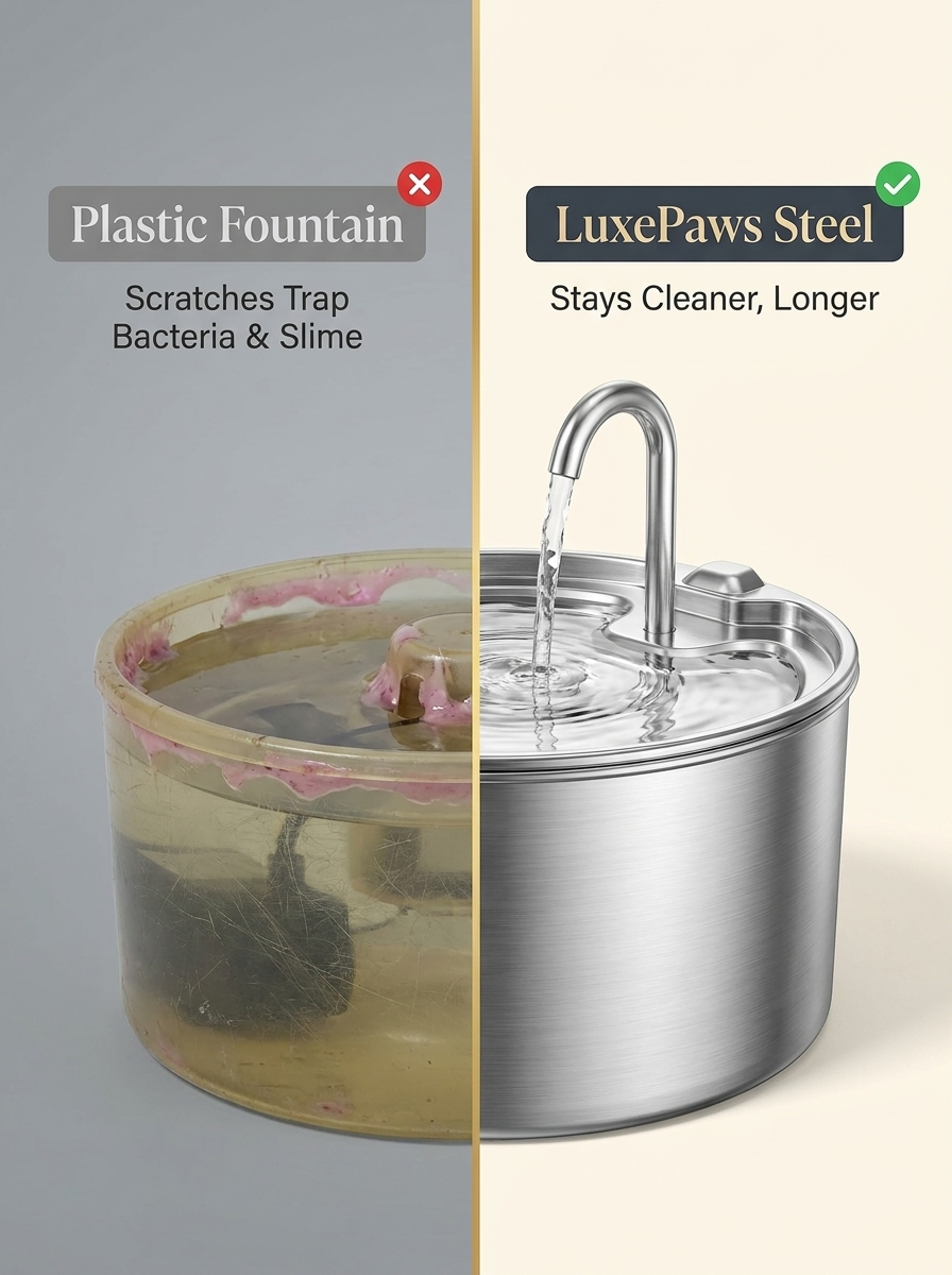 LuxePaws 2L Stainless Steel Cat Water Fountain